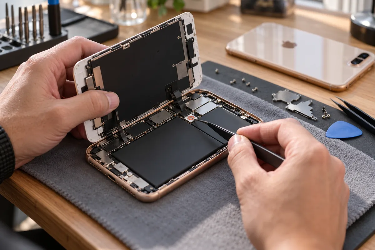 Ilustracja serwisowa: diagnostyka po zalaniu iphone 8 plus warszawa.