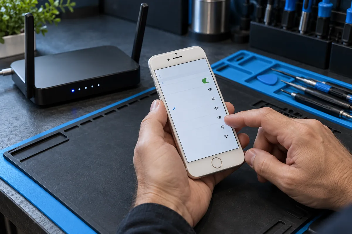 Ilustracja serwisowa: diagnostyka wi-fi iphone 8 plus warszawa.