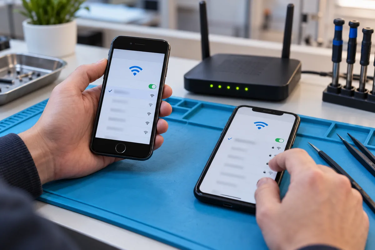 Ilustracja serwisowa: diagnostyka wi-fi iphone 8 warszawa.