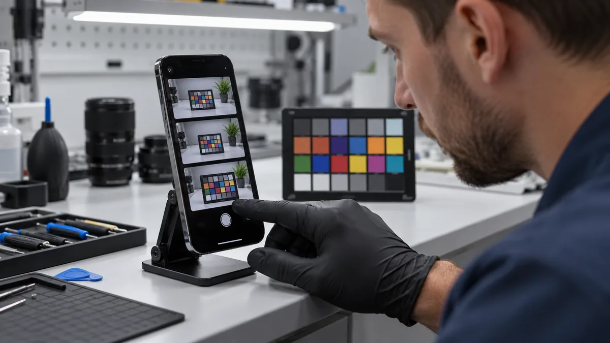 Ilustracja serwisowa: naprawa aparatu tylnego iphone 11 pro max warszawa.