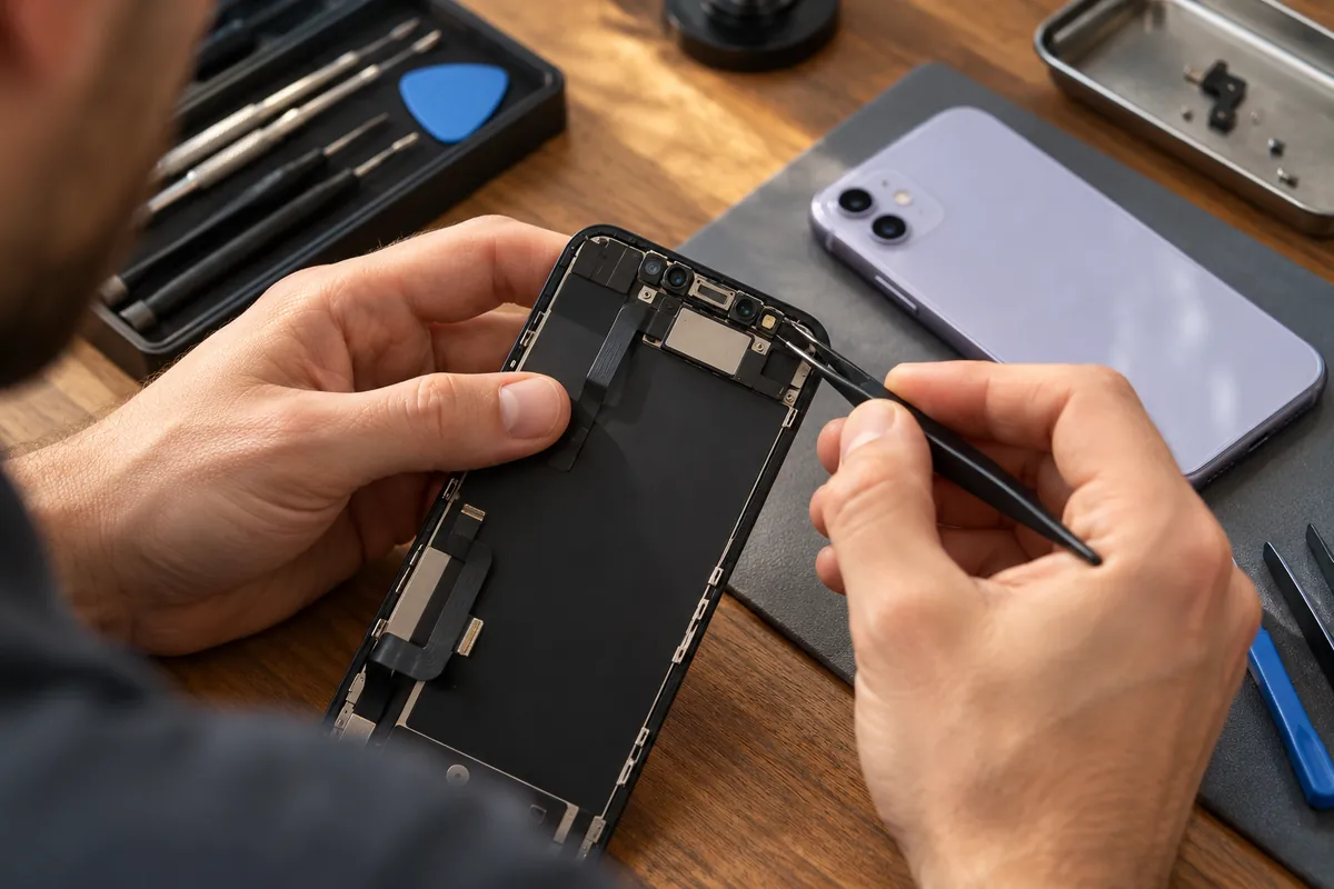 Ilustracja serwisowa: naprawa face id iphone 11 warszawa.