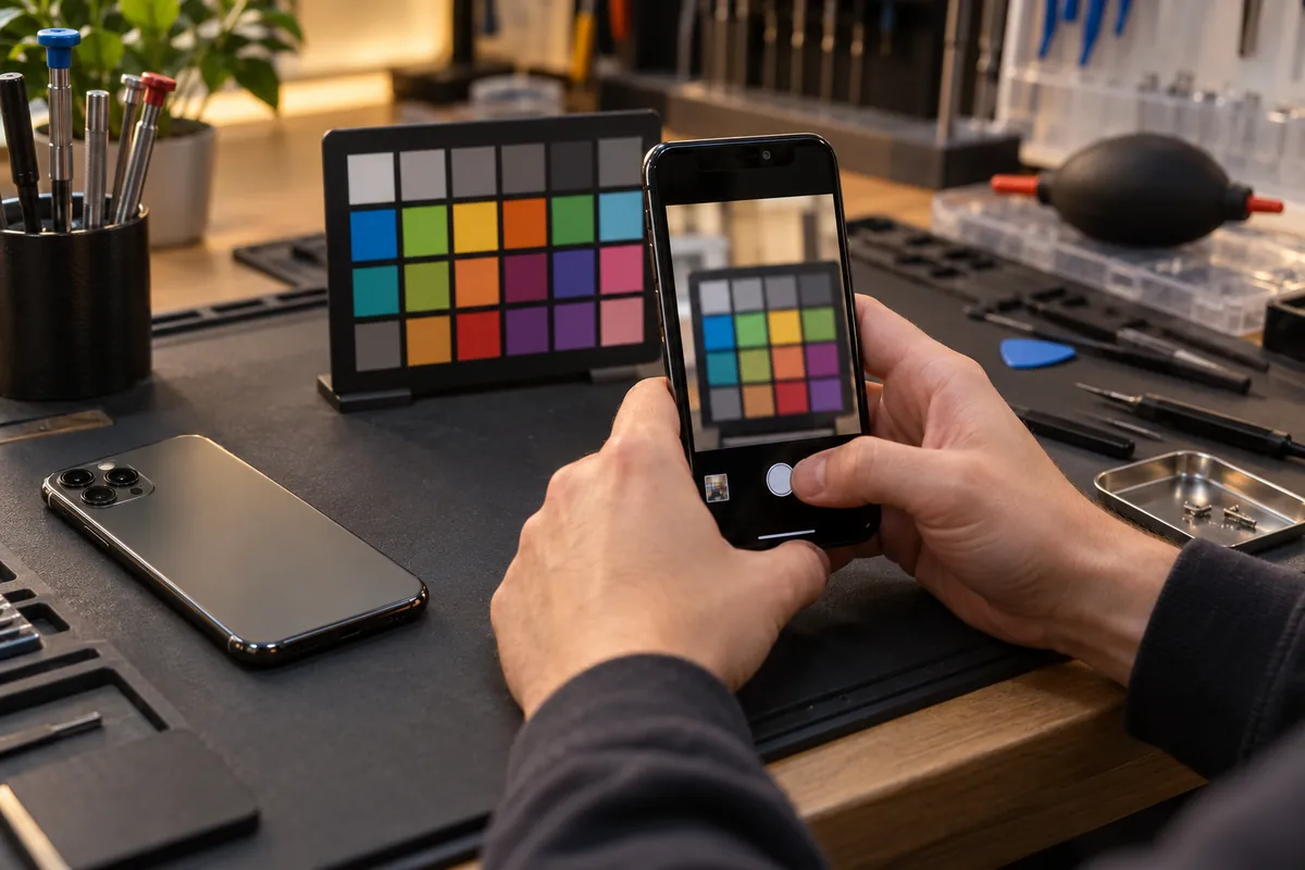 Ilustracja serwisowa: naprawa przedniej kamery iphone 11 pro warszawa.