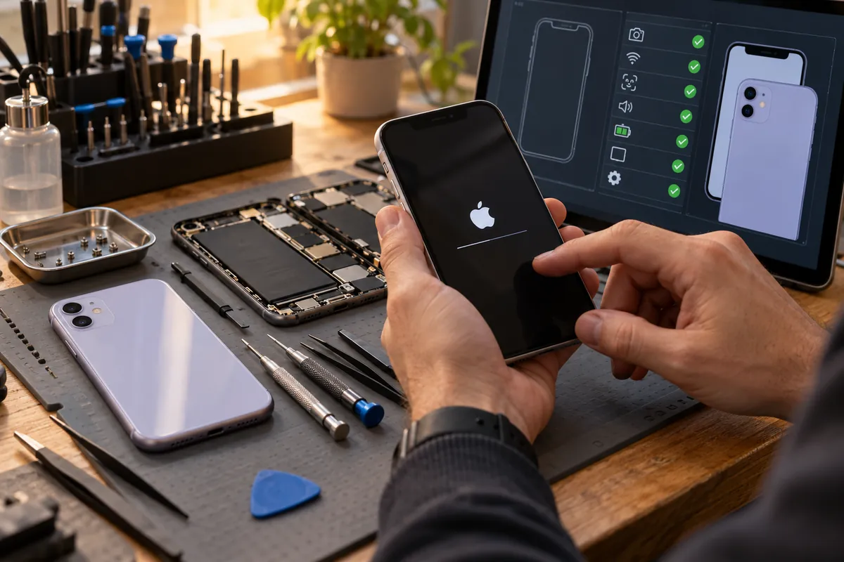 Ilustracja serwisowa: naprawa systemu iphone 11 warszawa.